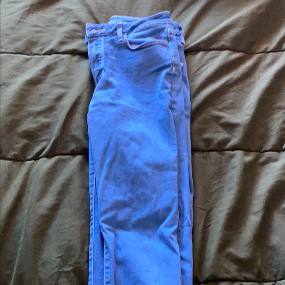 Massimo Dutti Blue Mid-Rise Skinny Jeans